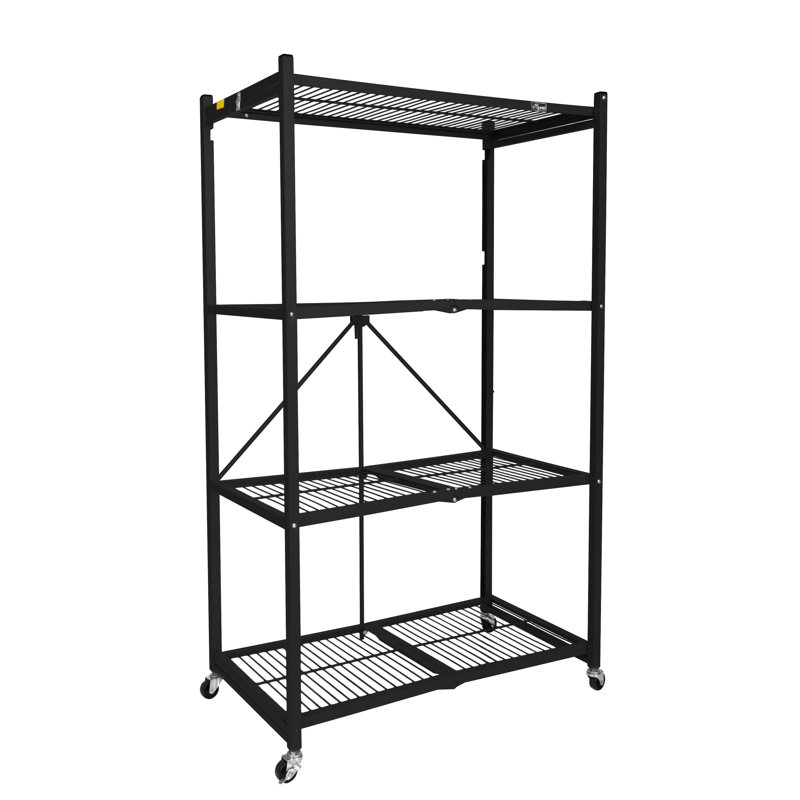35.63'' W Steel Shelving Unit with Wheels