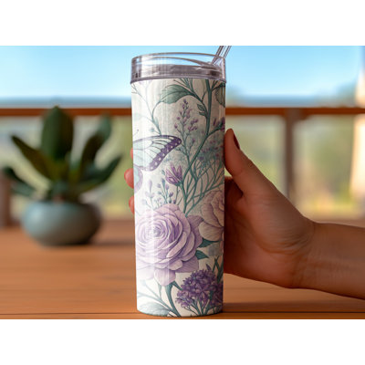 Choose Handmade Tumblers 591ml Vacuum Insulated Stainless Steel (18/8) Travel Tumbler with Straw