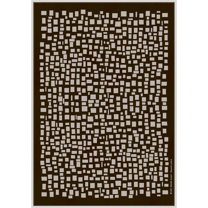 «Geometric Scatter I» par Romina Gadler - Art mural encadré, H 38 po x l 26,5 po, Toile avec cadre blanc