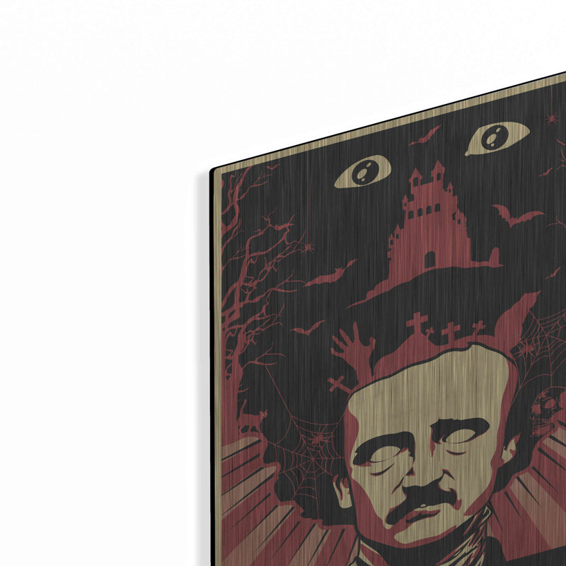 «Poe», art mural en métal, H 16 po x l 12 po