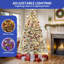  Arbre de Noël artificiel floqué / givré 6 pi, arbre de Noël avec lumières DEL préinstallées