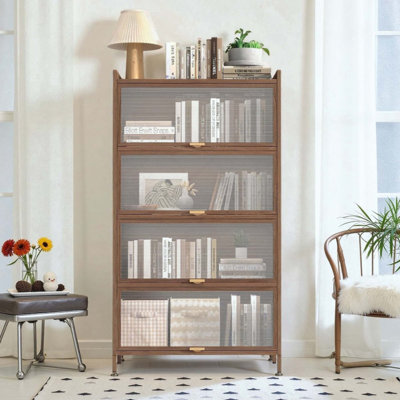 Armoire en métal à 4 portes rabattables, avec amplement d'espace de rangement pour la chambre à coucher, le bureau, le salon, le couloir et le vestibule