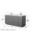 Meuble-lavabo double autoportant 72 po avec plateau en marbre Miranda-2121438250-2121438249