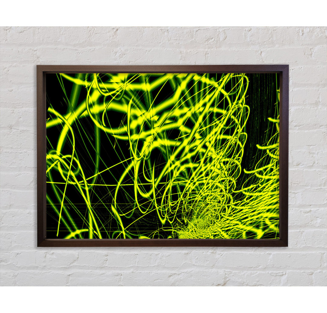 Gerahmtes Wandbild Lime Green Maze