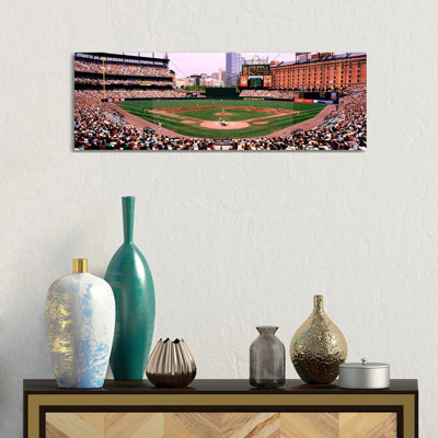 High Angle View Of A Baseball Field, Baltimore, Maryland, USA by Panoramic Images - No Frame Panoramic Gallery-Wrapped Canvas Giclée on Canvas