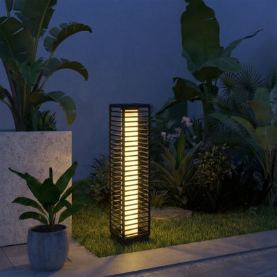 Black Solar Powered Steel Pathway Light