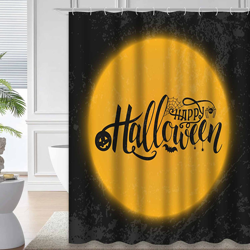 Rideau de douche Halloween avec 12 crochets Happy Banner, L 72 po x l 72 po