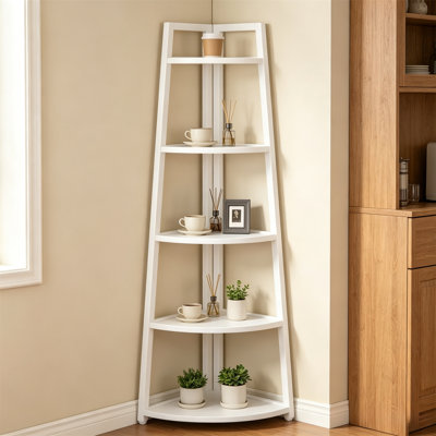Étagère d'angle moderne à 5 niveaux - Grand support de rangement de style industriel