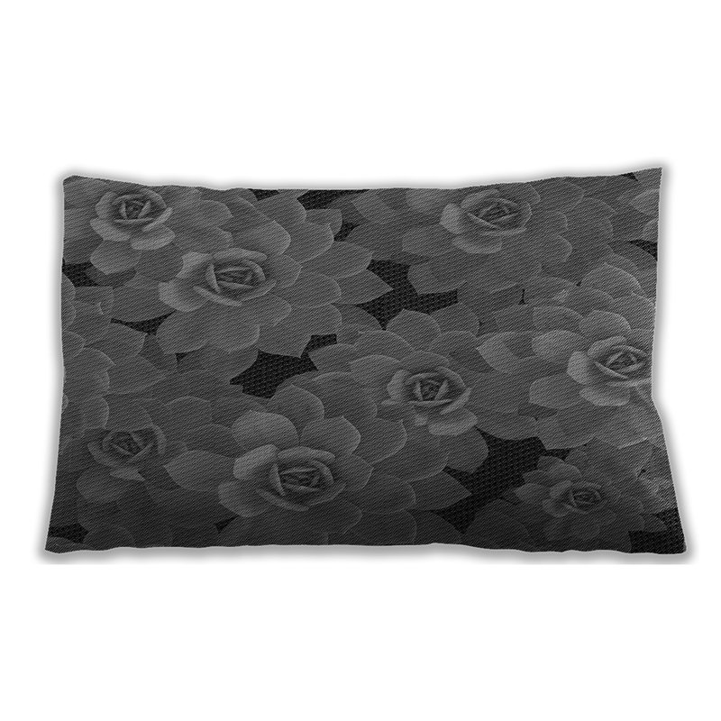 Coussin floral, Orange, Microsuède