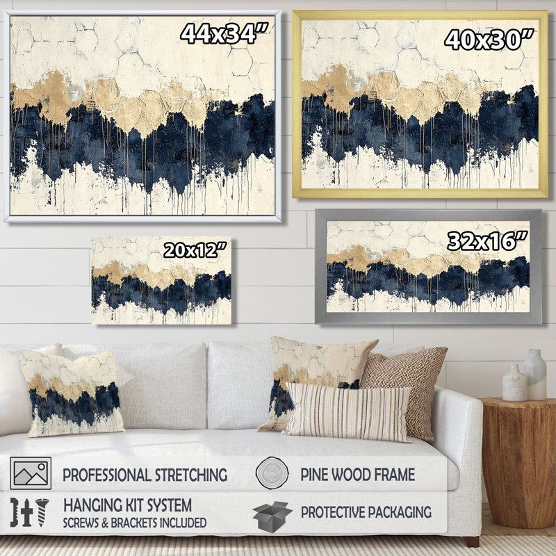 «Abstract Geometric Forest Landscape», reproduction sur toile géométrique abstraite, Noir, H 12 po x l 20 po