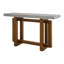 Table de canapé Joshua avec base en croix, faux béton, bois brun 47 po
