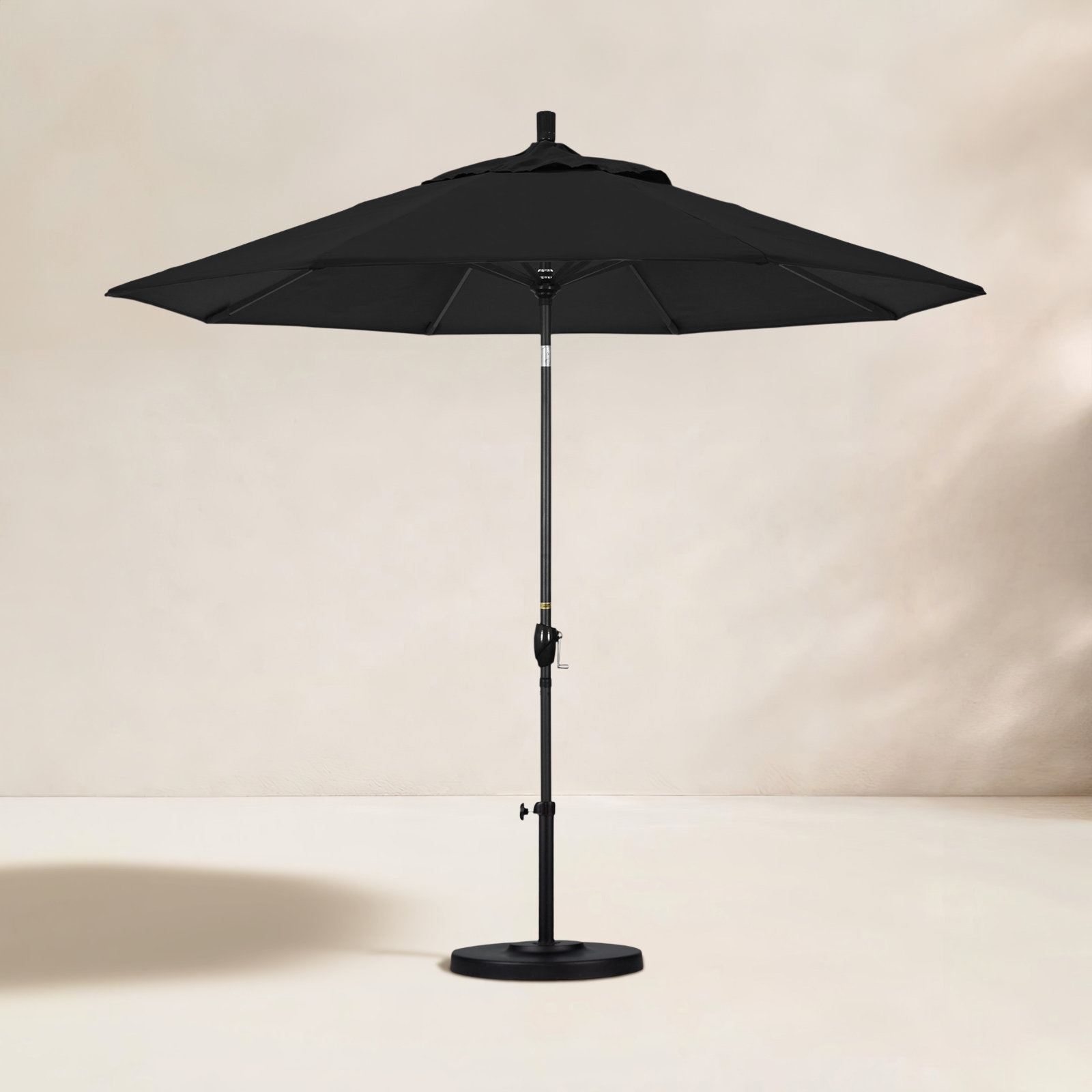 Iuka 9' Umbrella, Canvas Black Sunbrella® Canvas