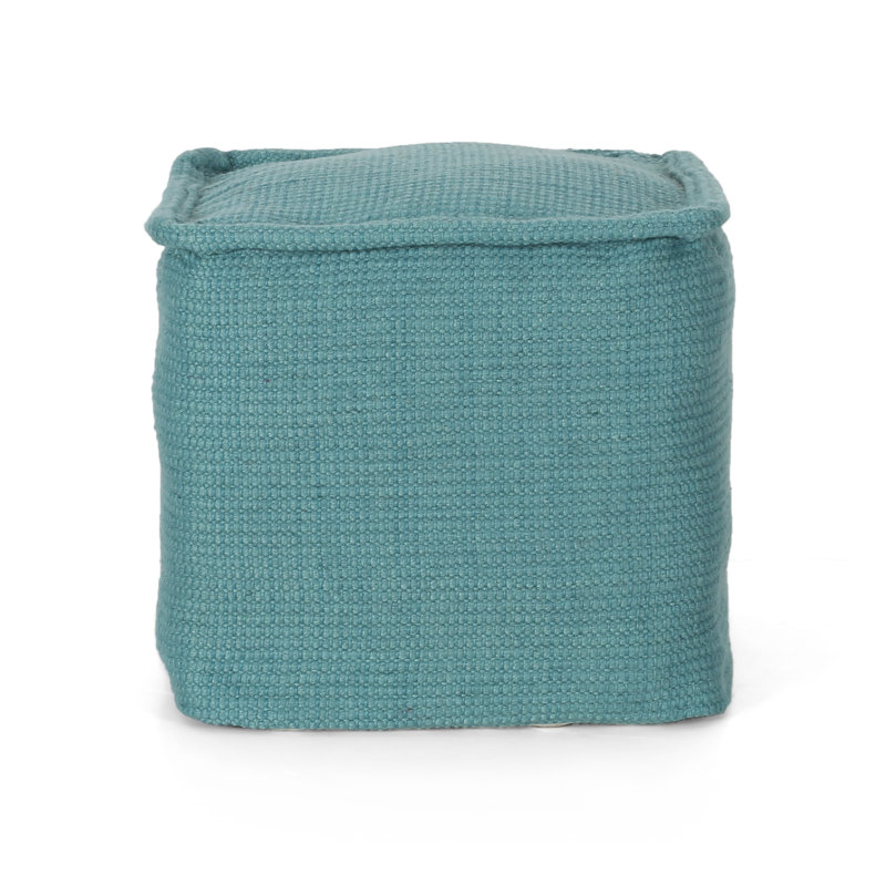 Pouf carré Enrico, Bleu sarcelle