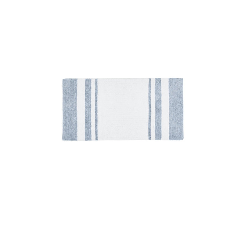 Tapis de bain réversible polyvalent - Design classique, Bleu, L 0,5 po x l 27 po