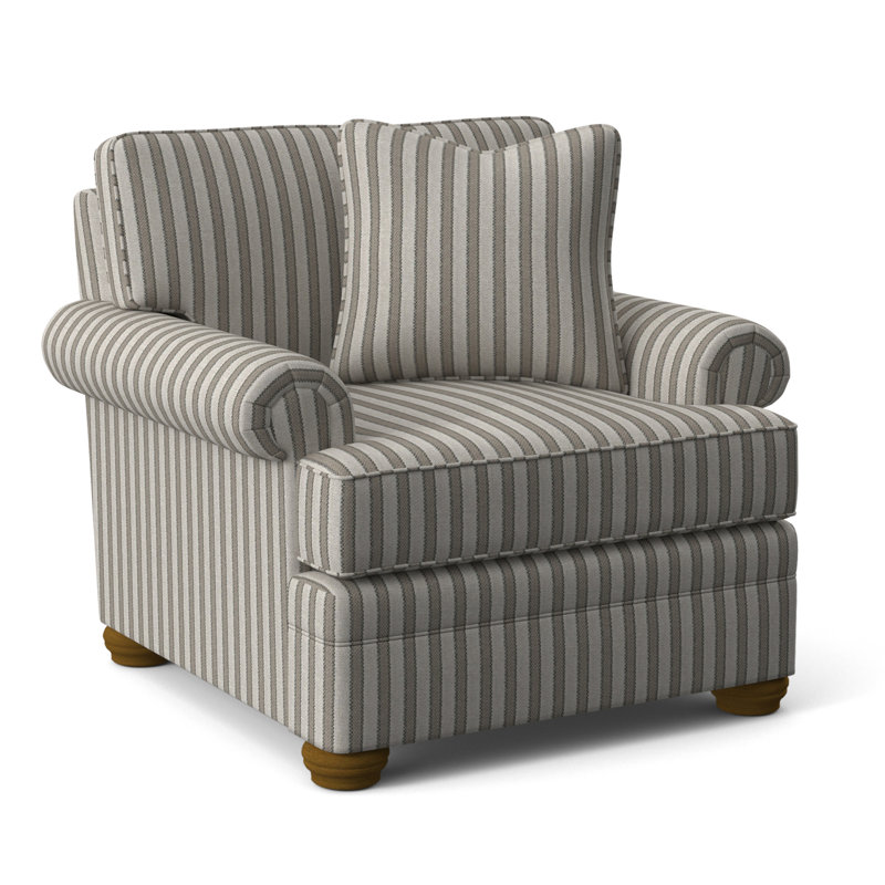 Kensington Armchair, Havana Finish, Frond Melon; 0448-24