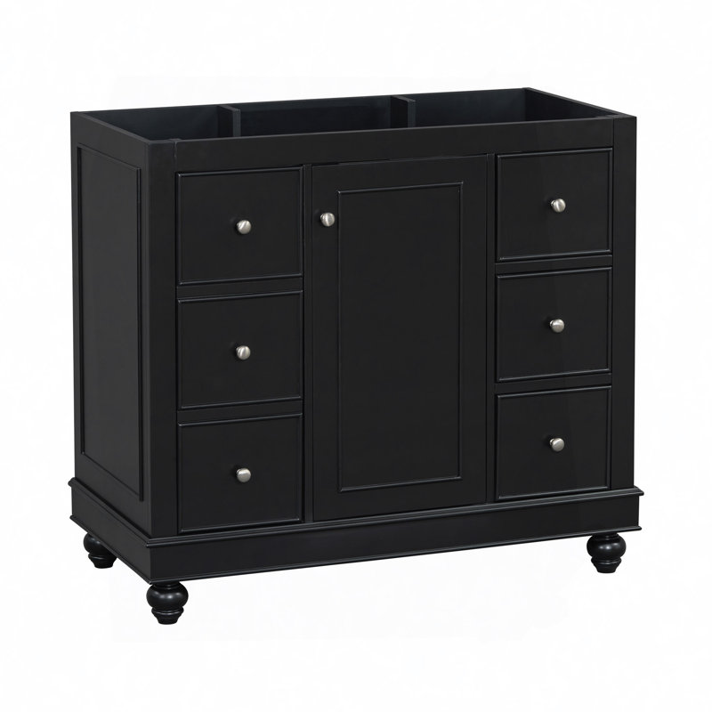 Meuble-lavabo noir (lavabo non inclus)