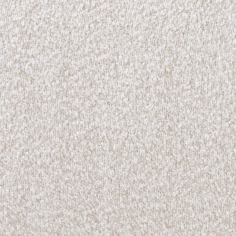 Beige Bouclé Swivel Chair With Walnut-Finished Solid Wood Base, Beige