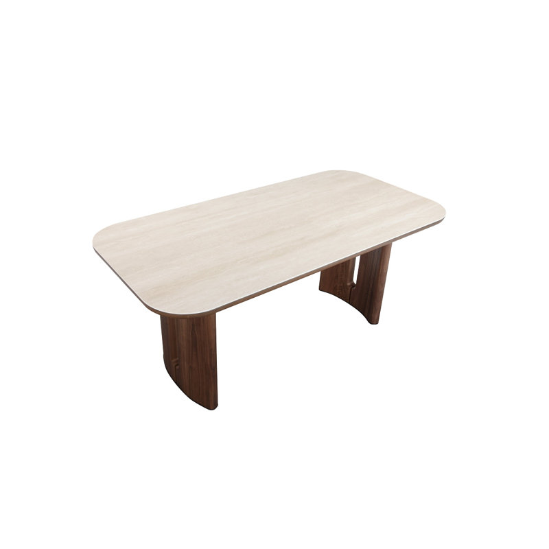 Table de salle à manger Atticus avec plateau en céramique de travertin