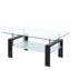 Table basse en acier et verre transparent et noir de 39 po avec plateau moderne en verre Gracie Mills-129776352-129776355