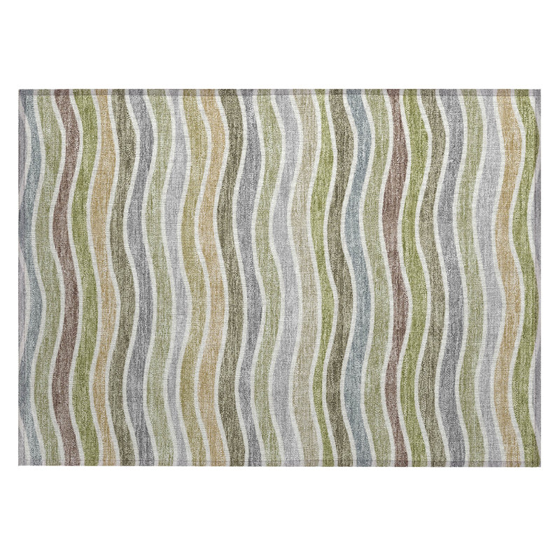 Machine Washable Indoor/Outdoor Chantille ACN2333 Stripes Rug, Rectangle 1'8" x 2'6"