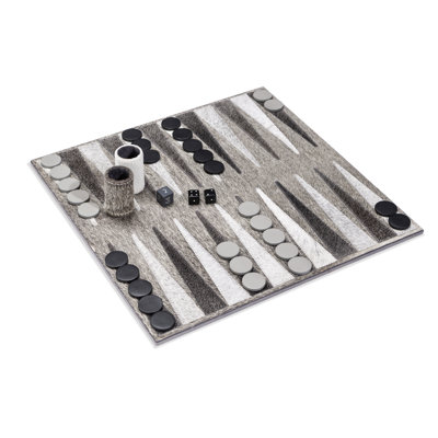 Hampton Black/Gray Backgammon Board Game
