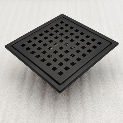 Oceanic 6”x6"x7/8" Shower Drain, Marine-grade 316 Stainless Steel, Grid Cover  With Hair Strainer