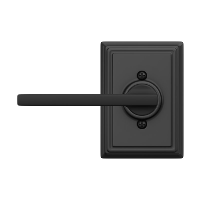 Latitude Lever with Addison Trim Non-Turning Lock, Matte Black