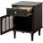 23"H Traditional Solid Wood Nightstand with Fluted Glass Door, Drawer-Left-102430247-102430244