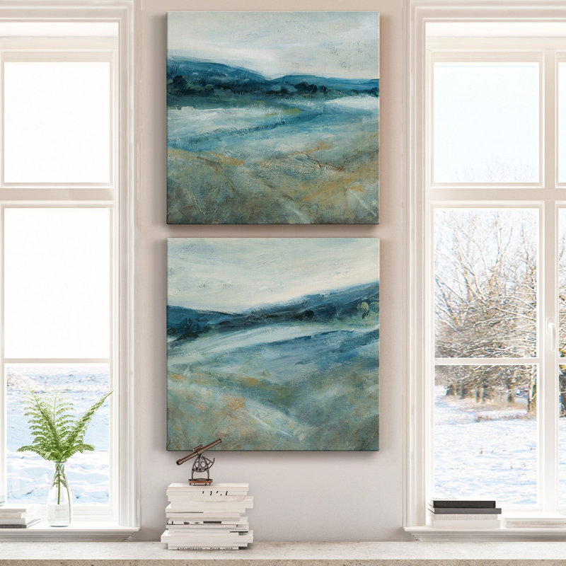 «Distant Shadows I», ensemble de 2 reproductions d'art sur toile tendue, H 24 po x l 48 po x P 1 po
