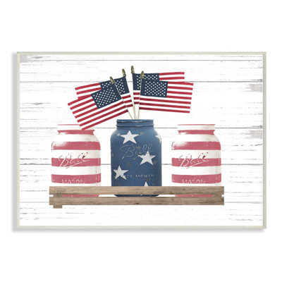 " Rustic Patriotic Jars American Pride Flag Design " by Patricia Mendes