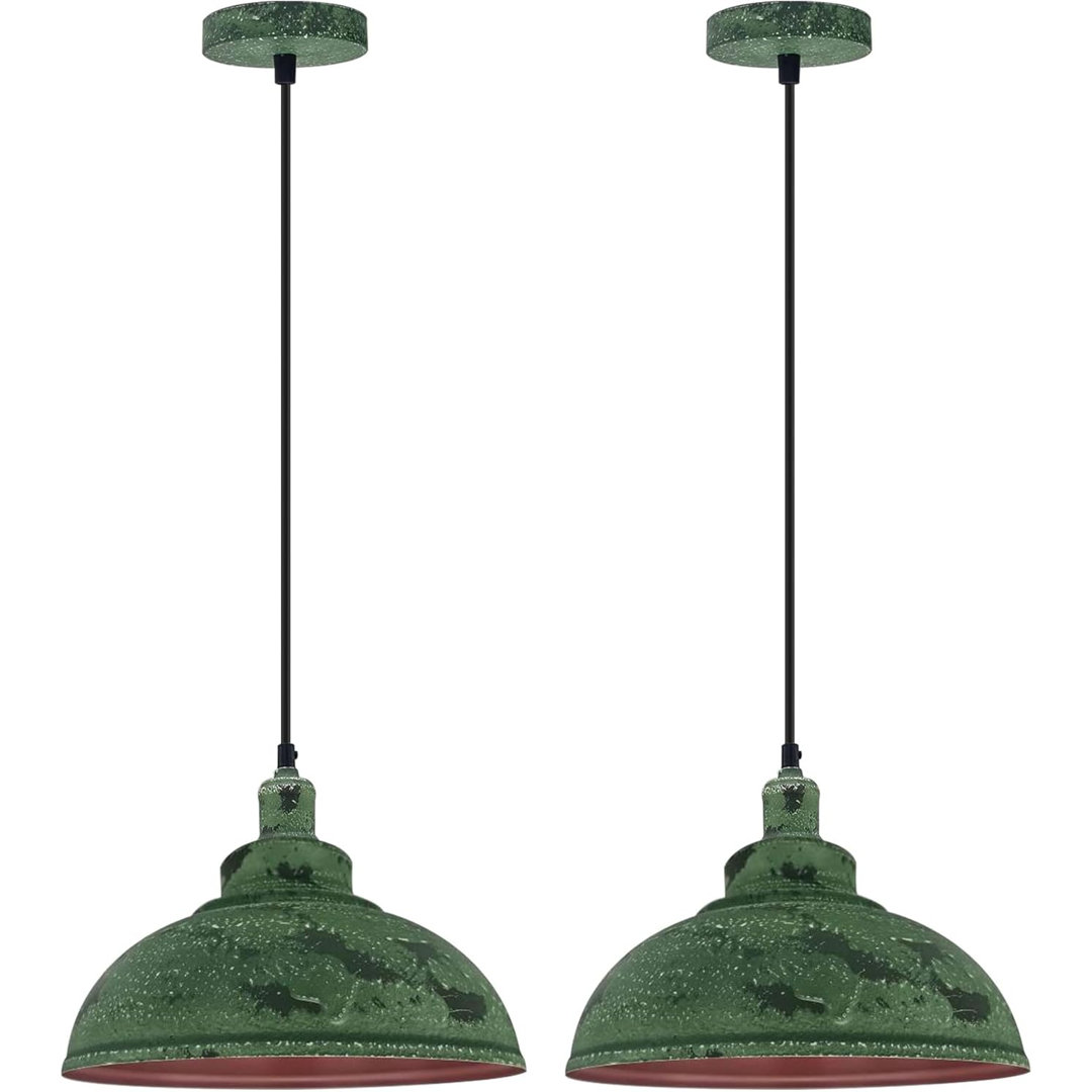 Vintage Single Way Industrial Ceiling Pendant Lighting Metal Dome Shade Adjustable Hemp Rope Hanging Light is Perfect of Kitchen, Restaurants, Offices