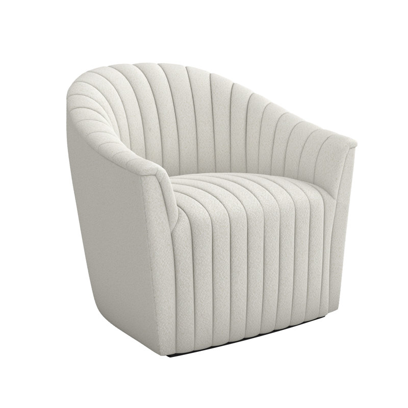 Channel Swivel Tufted Barrel Chair, Cameo 100% Polyester