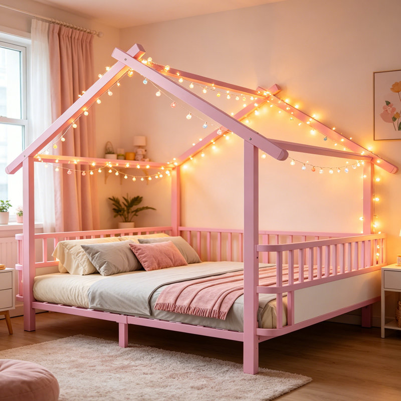 Bed, Pink