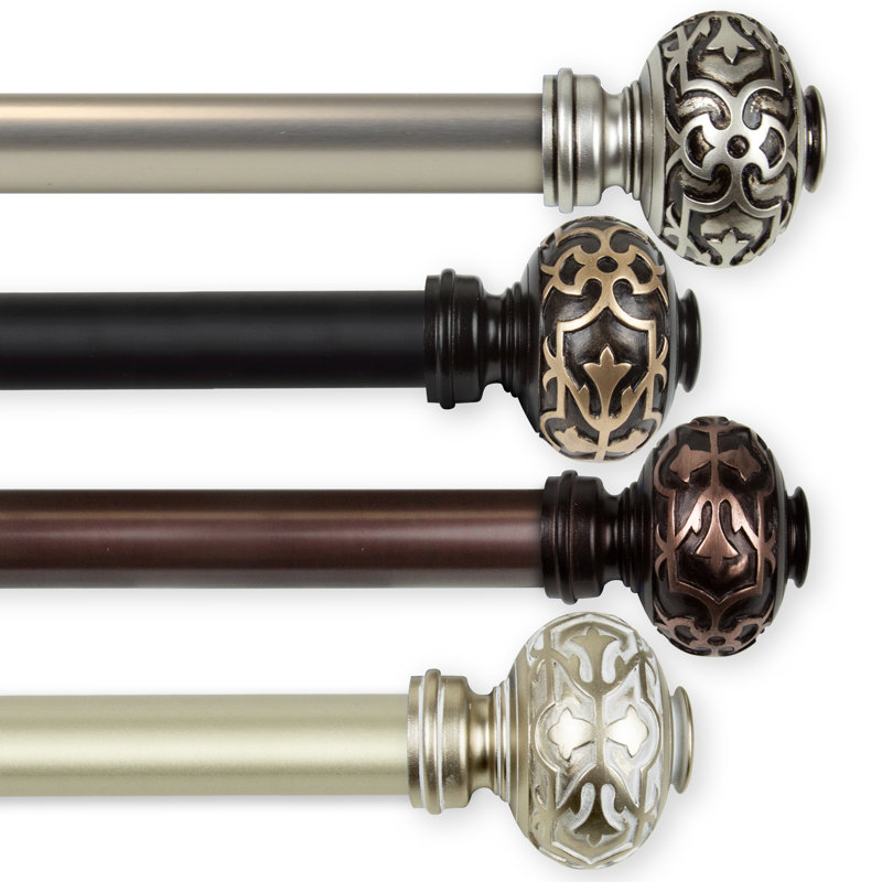 Talley Steel Single Curtain Rod, 28" - 48", Bronze