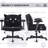 Teddy Fabric Criss Cross Office Chair with Wheels, Wide Seat Cute Cat Desk Chair with Adjustable Flip-Up Armrests, Swivel Vanity Chair, 300 lbs-2061540684