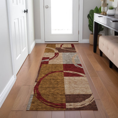 Tapis rectangulaire Aleh avec envers antidérapant