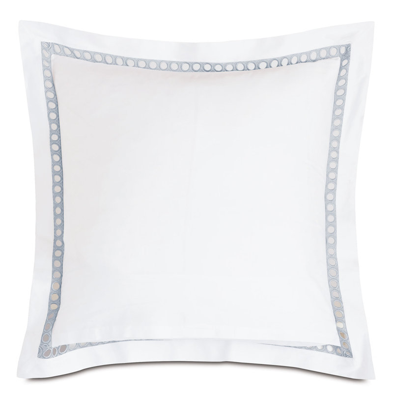 Celine Cotton Pillow Sham, Euro, White/Silver