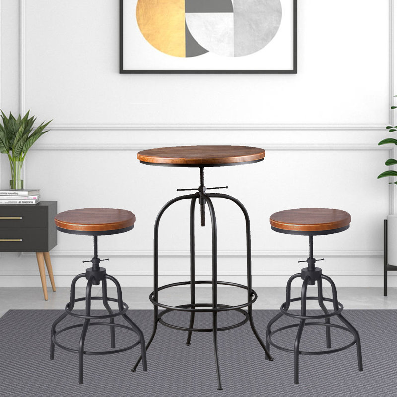 Roseboro 2 - Person Pine Solid Wood Top Four Leg Dining Set