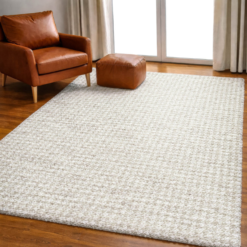 Tapis à poils longs de première qualité ADS137, Lin, 9 pi x 12 pi
