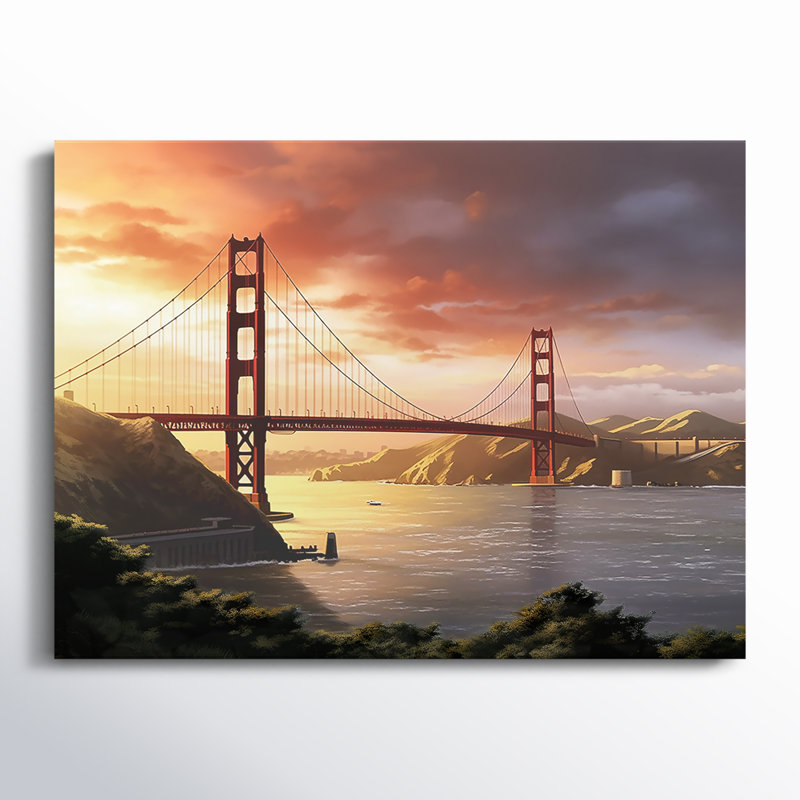 San Francisco Golden Gate Solitude II - impression sans cadre sur métal, H 24 po x l 32 po x P 1 po