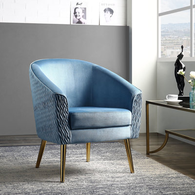 Fauteuil en velours capitonné 28,09 po Layora