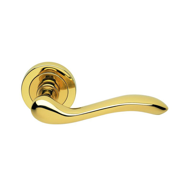 Apollo Latch Door Handle, Polished Brass
