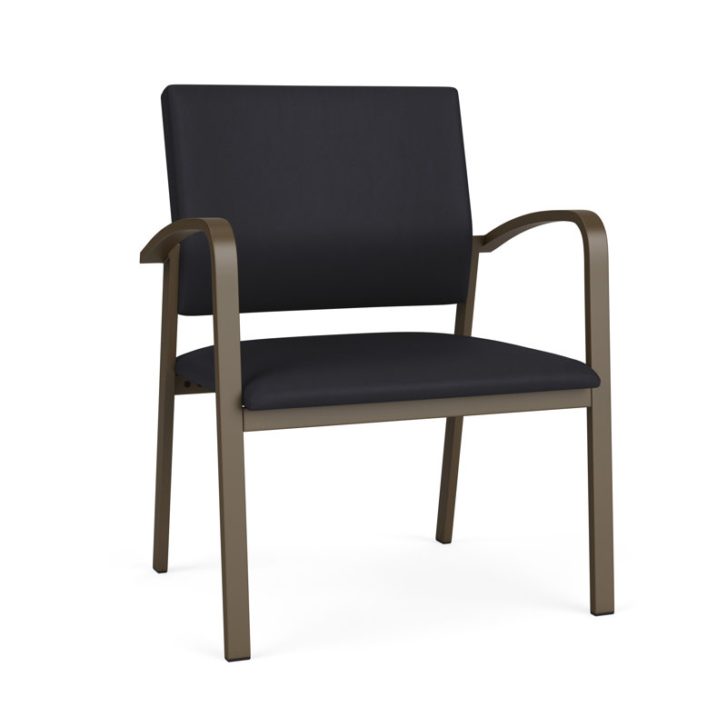 Chaise d'invité surdimensionnée Newport, Noir Patriot Plus - nettoyez le vinyle avec un lin, Bronze