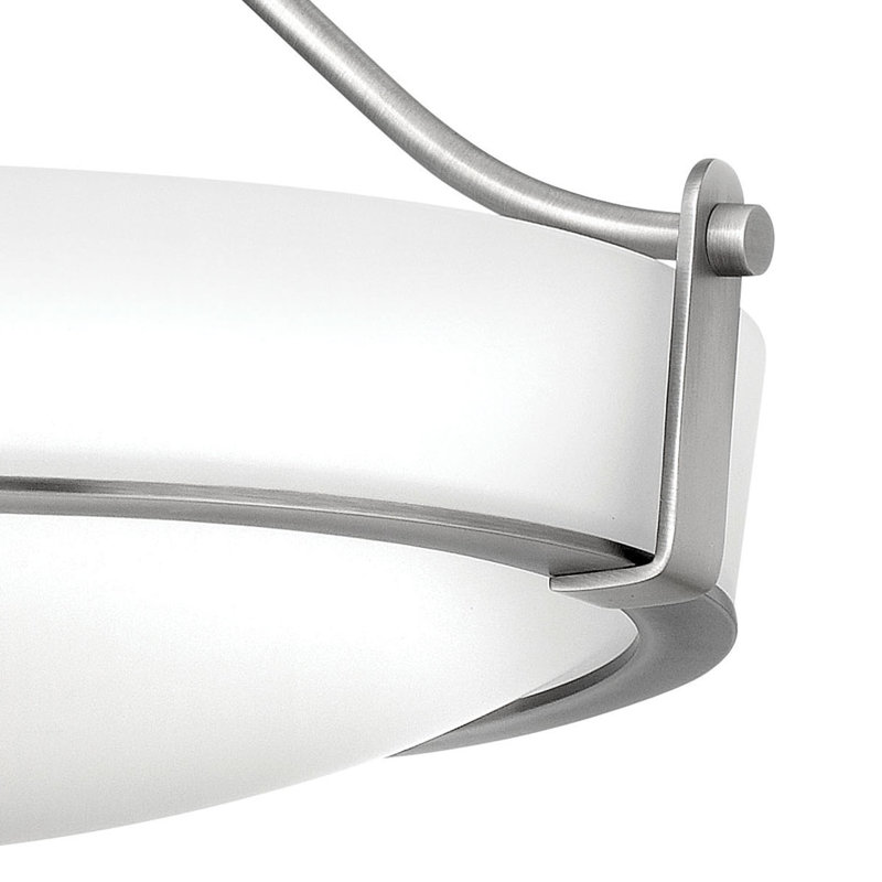 Plafonnier semi-encastré 3 lumières Hathaway, H 11,8 po x l 16 po, Nickel antique, Incandescent