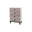 Commode crème moderne à 4 tiroirs avec plateau en faux marbre, parfaite pour les solutions de rangement élégantes