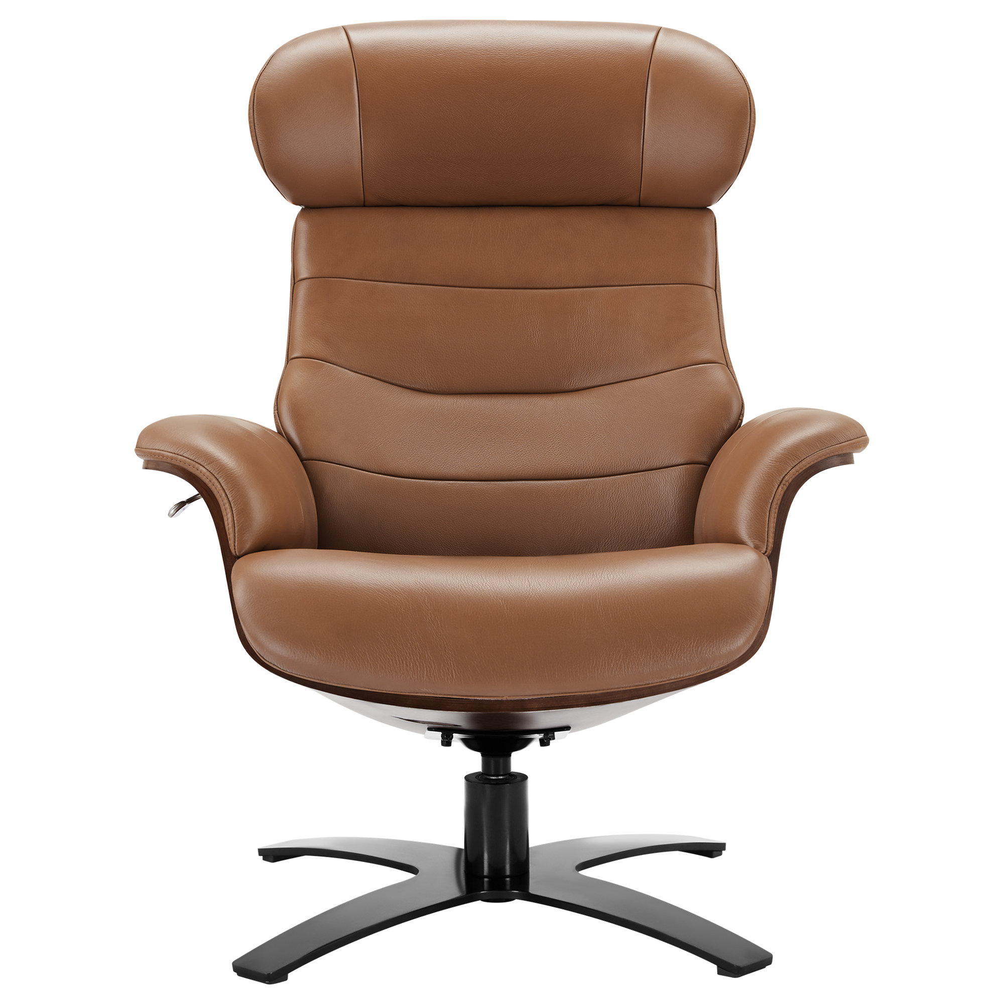Dillon Genuine Leather Swivel Recliner, Boston Saddle
