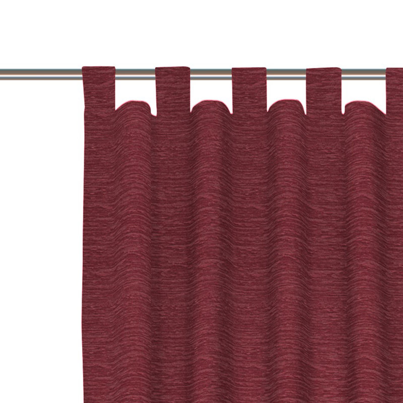 Polyacrylic Opaque Tab Top Curtain Panel, 132cm Width x 295cm Drop, Red