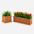 2-Piece Wood Outdoor Planter Box Set, 15" Square and 40" Rectangular, Brown