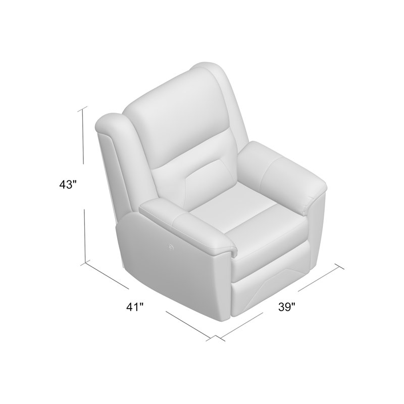 Fauteuil inclinable standard en cuir véritable de 39 po Pandora, Très grand fossile, Manuel