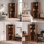 Bibliothèque d'angle avec portes de 125,2 cm (49,3 po), bibliothèque d'angle en forme de L à 4 niveaux